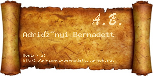Adriányi Bernadett névjegykártya